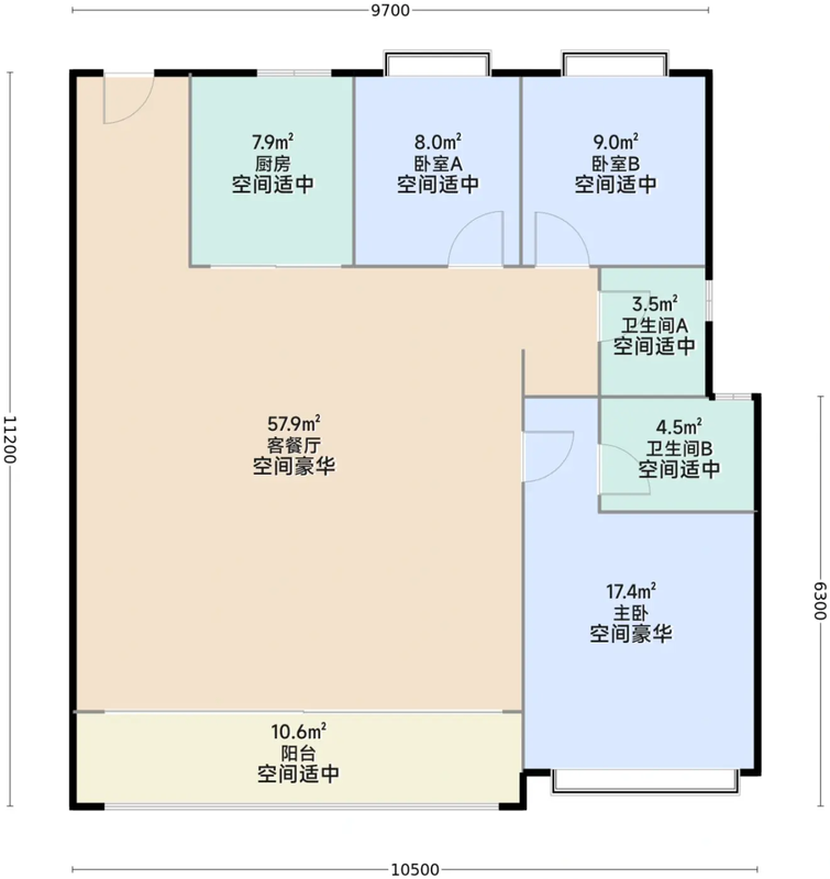 132平户型图示意