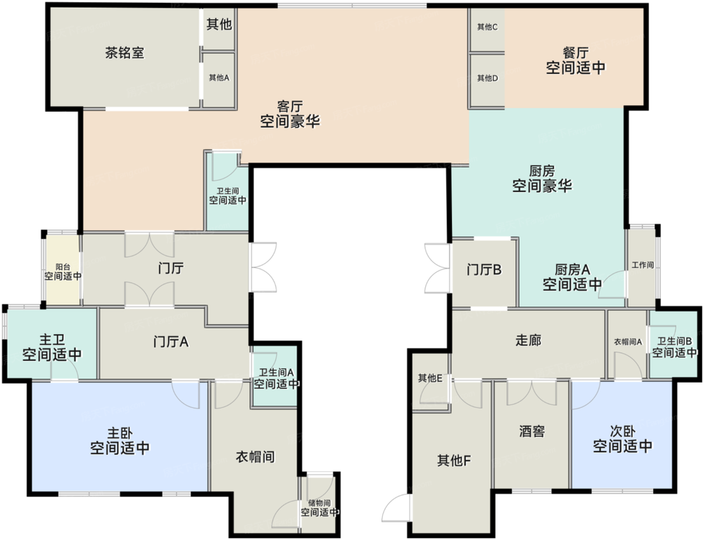 建面约550平米户型