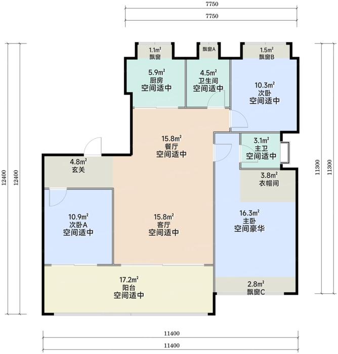 武汉城建绍兴里1921 户型图