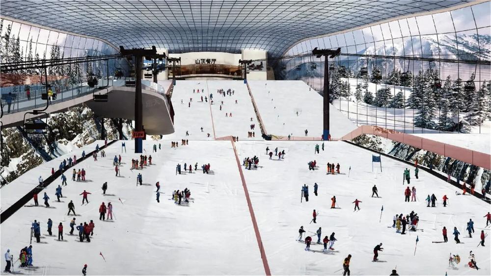武汉万达文旅城室内滑雪图