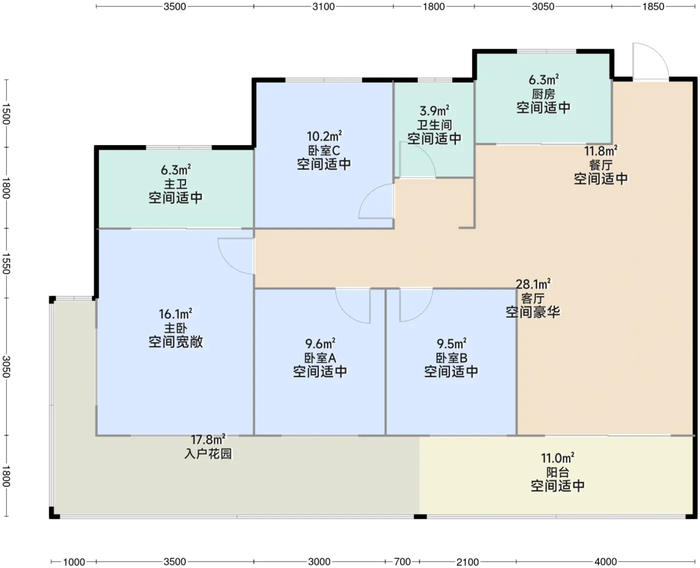 武汉城建金地和悦 户型图