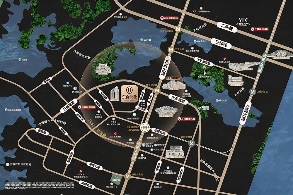 长江投开万科·东合映象 交通图