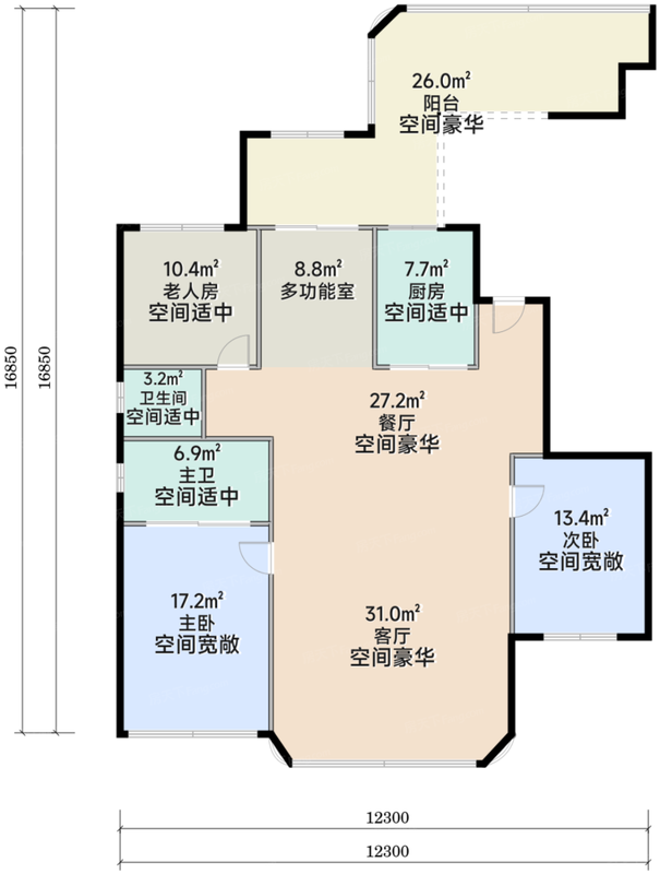 123平四房两厅两卫
