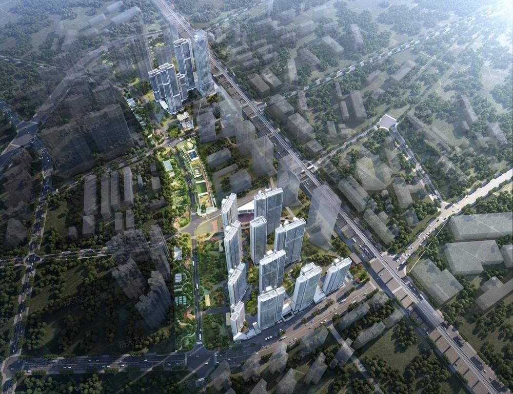 武汉城建万科云泊江岸鸟瞰图