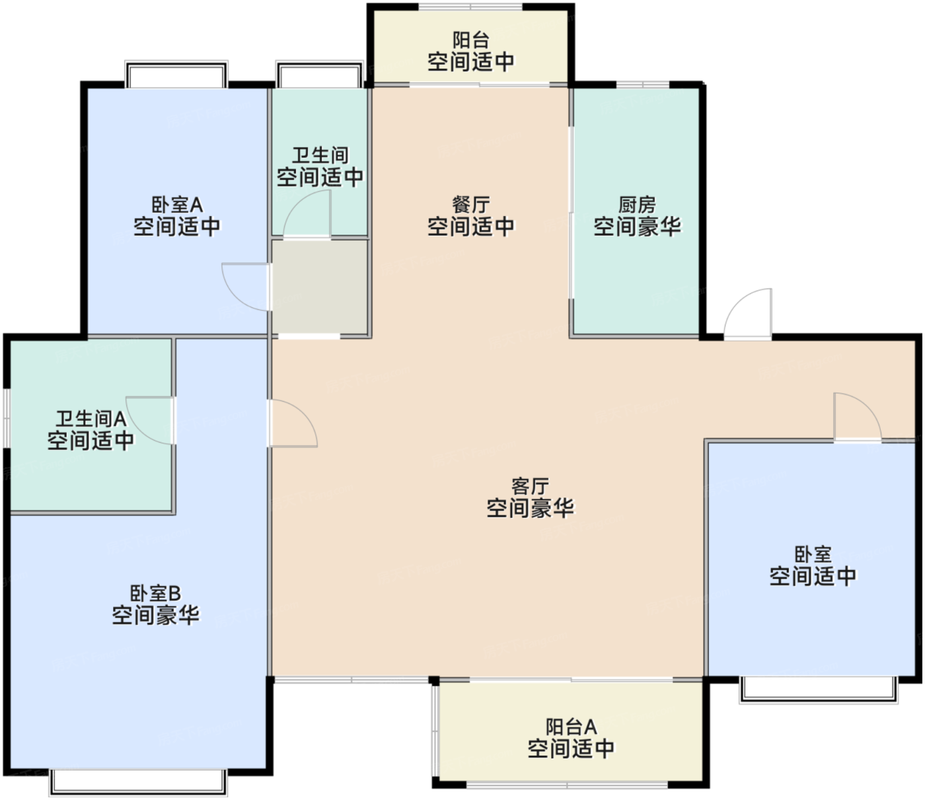 B三室两厅两卫一厨132