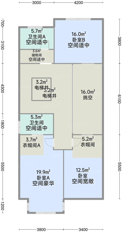 T3T4建面约270平米户型