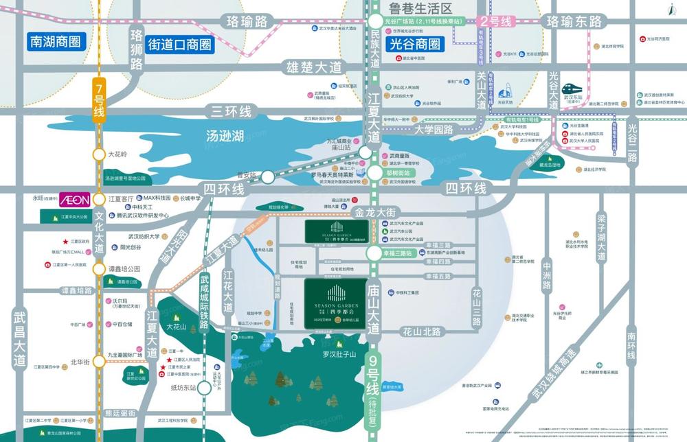 经发金地四季都会 交通图