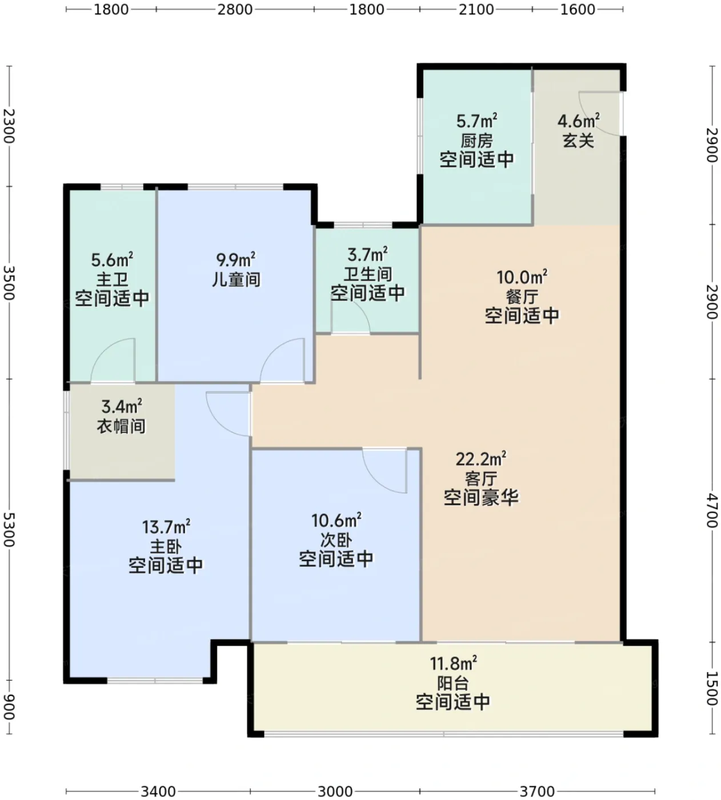 4号楼建面约126平户型