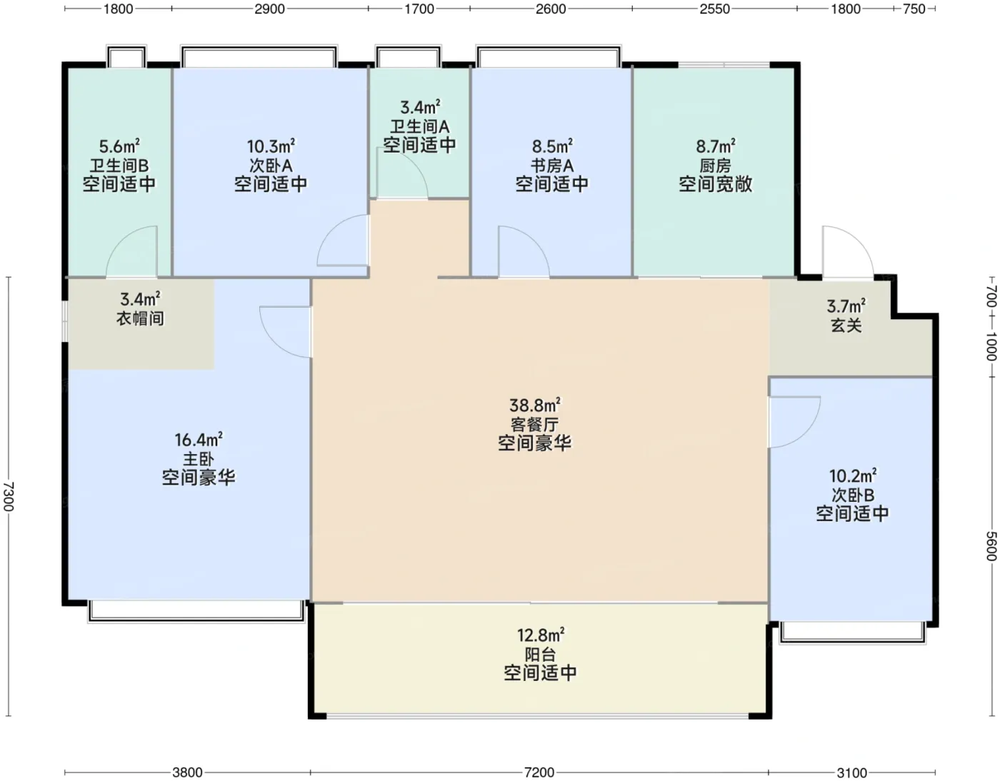 建面约142平户型
